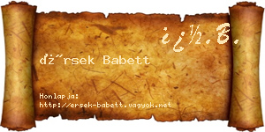 Érsek Babett névjegykártya